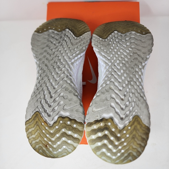 Nike Epic React Flyknit White Racer Blue 2018 AQ0070 100 Women's 11.5 Men's 10 - Picture 4 of 11